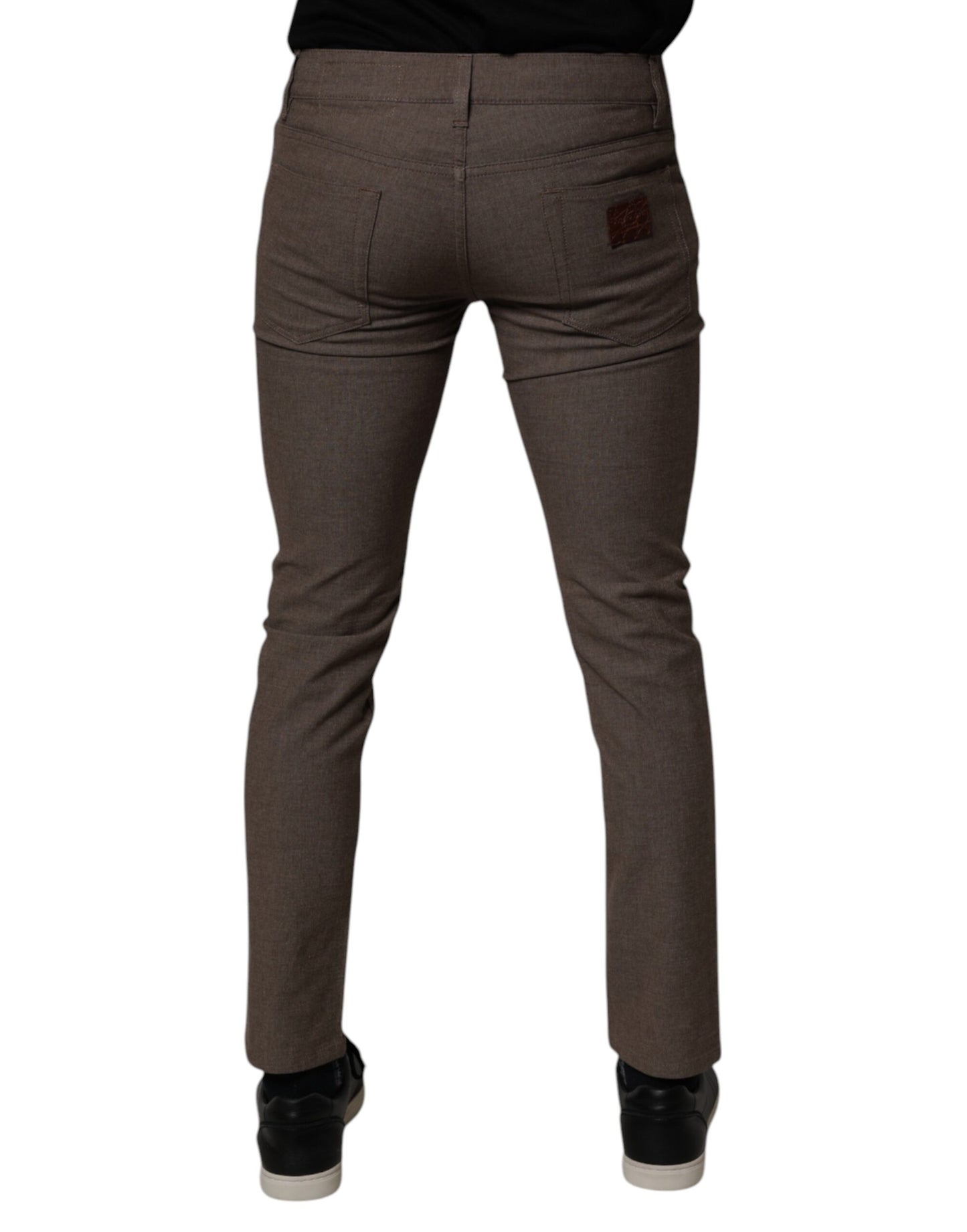 Dolce &amp; Gabbana Brown Cotton Stretch Chino Pants