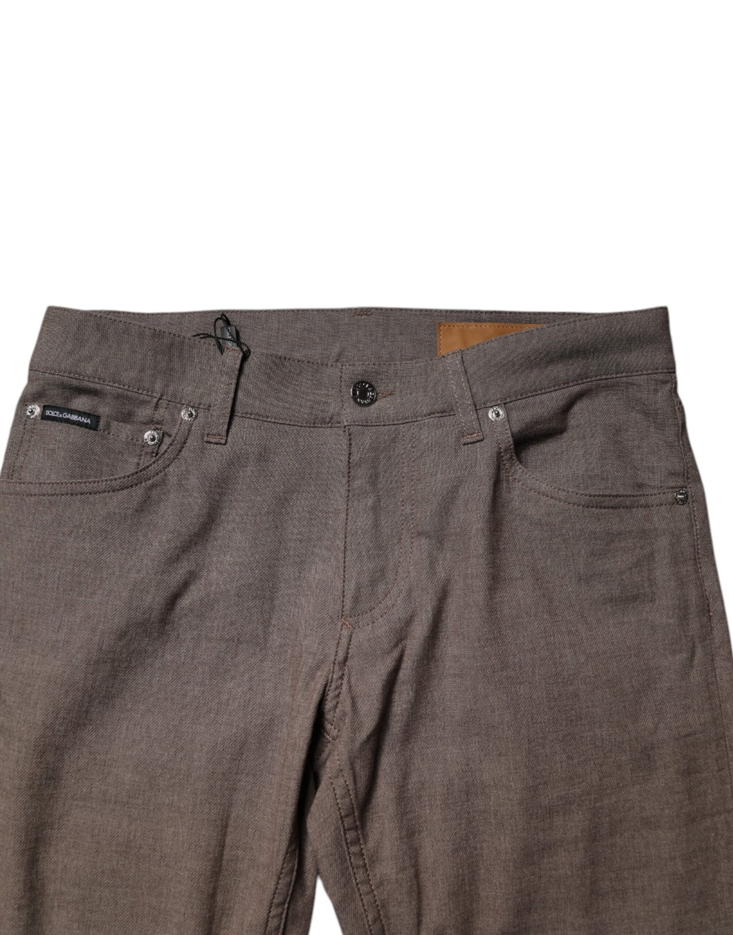 Dolce &amp; Gabbana Brown Cotton Stretch Chino Pants