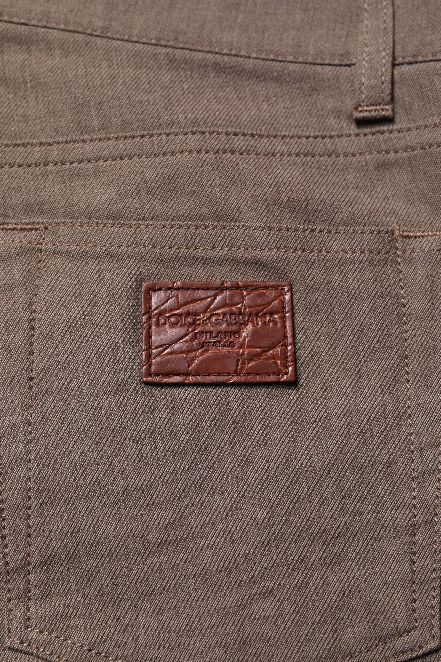 Dolce &amp; Gabbana Brown Cotton Stretch Chino Pants