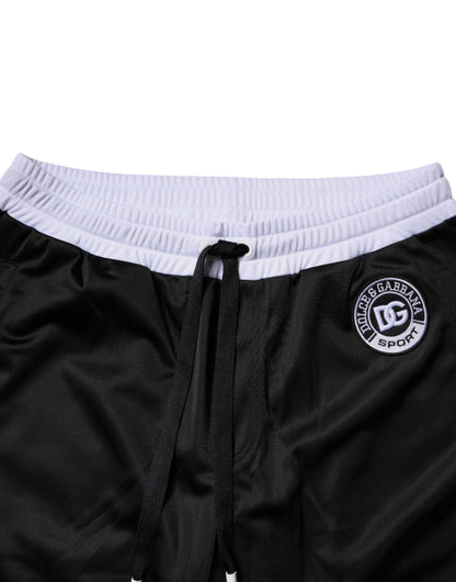 Dolce &amp; Gabbana Schwarz Weiß Herren Bermuda Sweatshorts Shorts