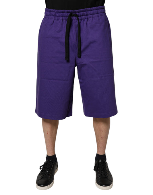 Dolce &amp; Gabbana Lila Baumwolle Herren Bermuda Sweatshorts Shorts