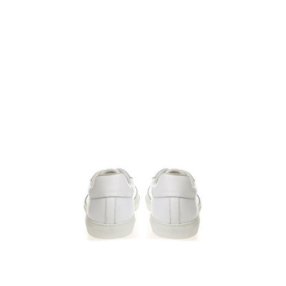 Roberto Cavalli Weiße Leder-Sneakers Luxus-Schuhe