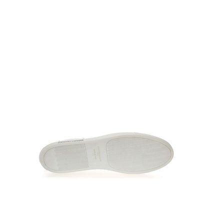 Roberto Cavalli Weiße Leder-Sneakers Luxus-Schuhe