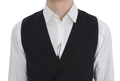 Dolce &amp; Gabbana – Grau gestreifte formelle Strickjacke