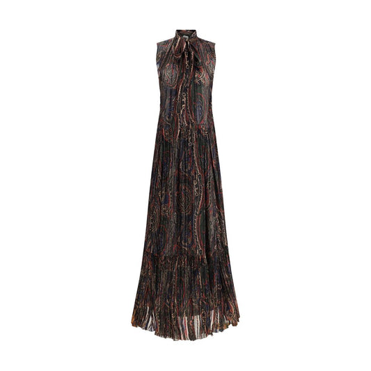 Saint Laurent – Langes Paisley-Kleid