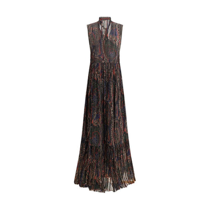 Saint Laurent – Langes Paisley-Kleid