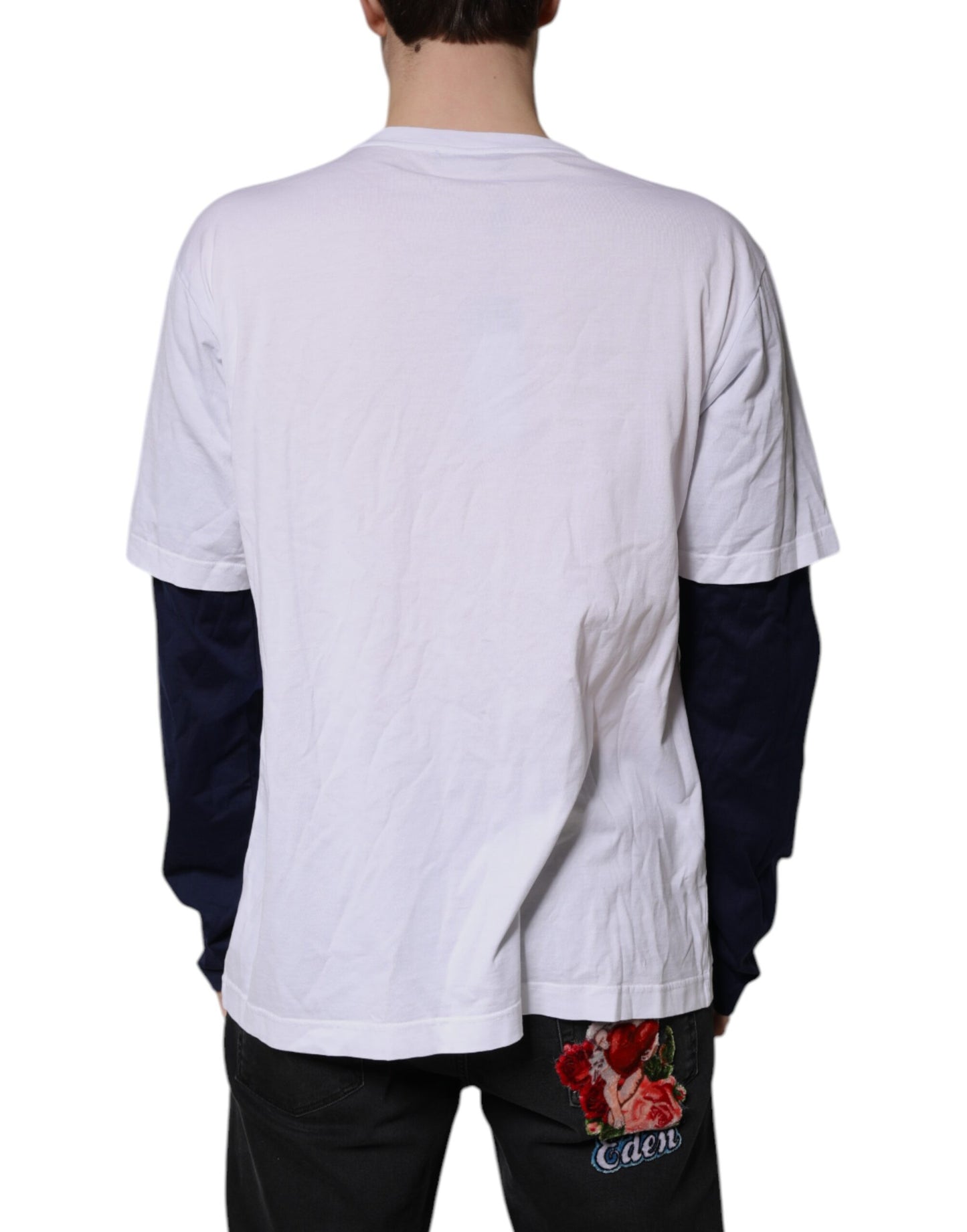 Dolce &amp; Gabbana White Graphic Print Cotton Crew Neck T-shirt