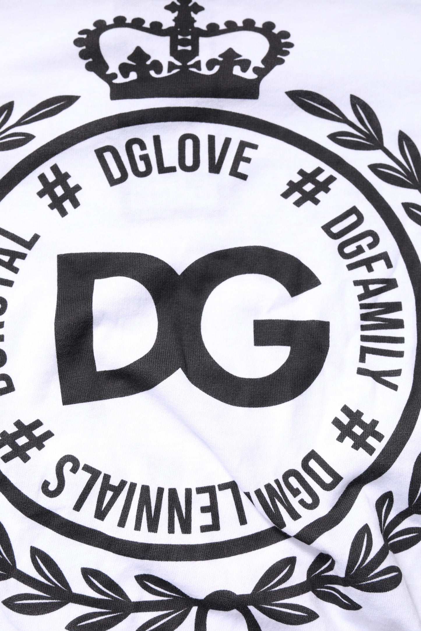 Dolce &amp; Gabbana White Graphic Print Cotton Crew Neck T-shirt