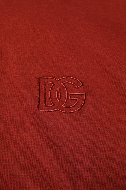 Dolce &amp; Gabbana Red Cotton DG Logo Collared Men Polo T-shirt