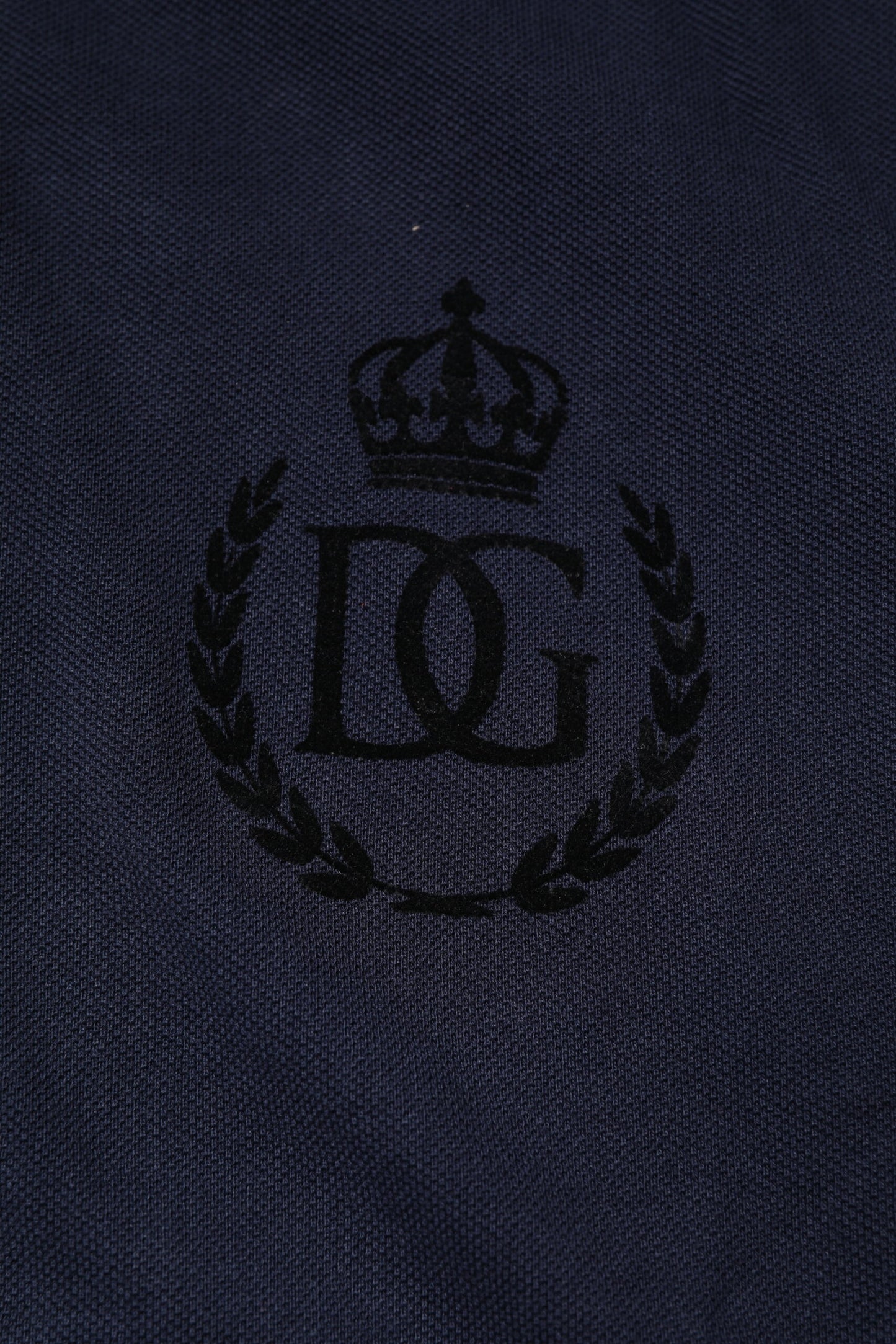Dolce &amp; Gabbana Dark Blue Cotton Crown Collared Polo T-shirt