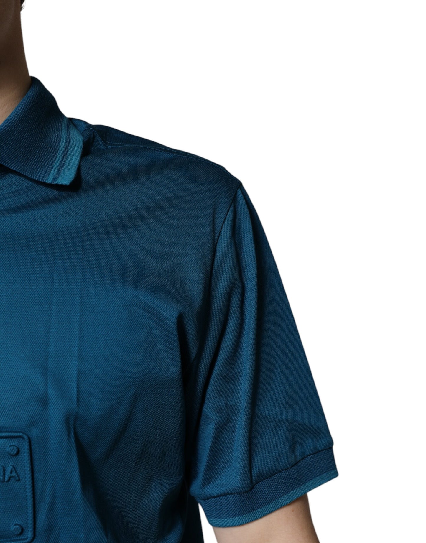 Dolce &amp; Gabbana Blue Logo Cotton Men Polo Shirt T-shirt