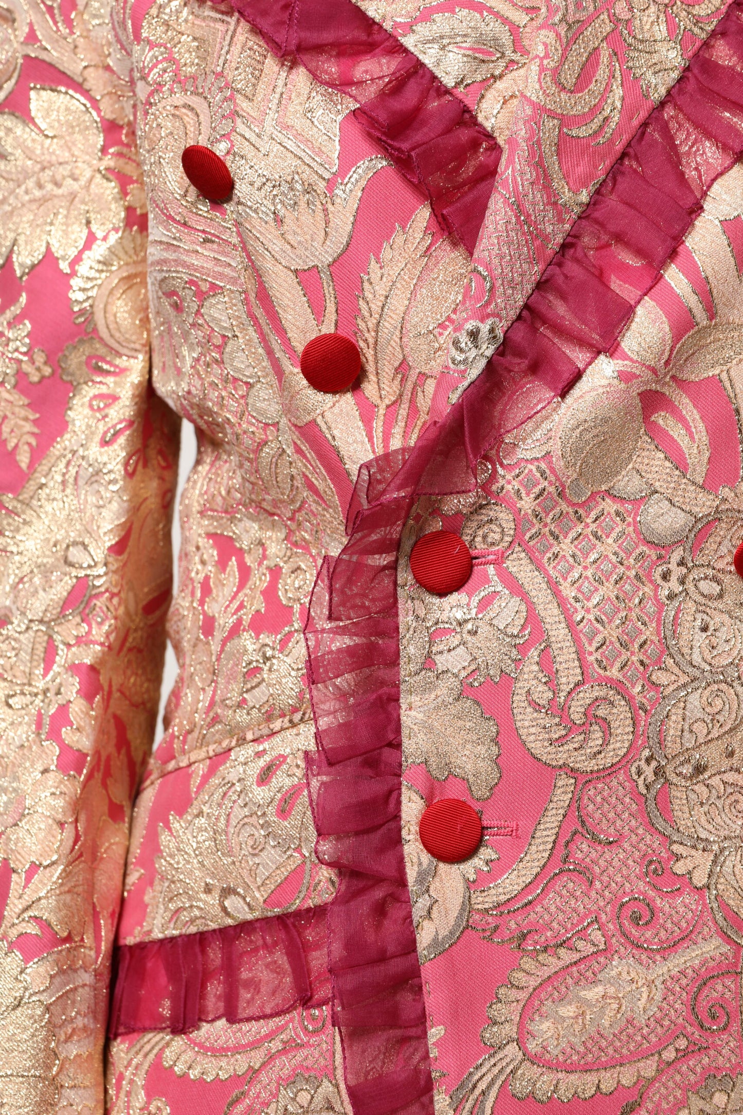 Dolce &amp; Gabbana – Blazerjacke aus Jacquard-Nylon in Roségold
