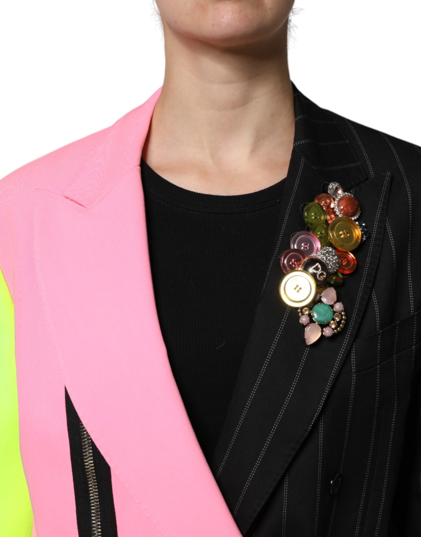 Dolce &amp; Gabbana – Mehrfarbige Manteljacke mit Patchwork-Verzierung