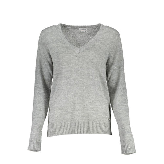 US POLO ASSN. Silberner Wollpullover für Damen