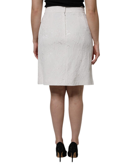Dolce &amp; Gabbana, weißer, knielanger Bleistiftrock mit hoher Taille