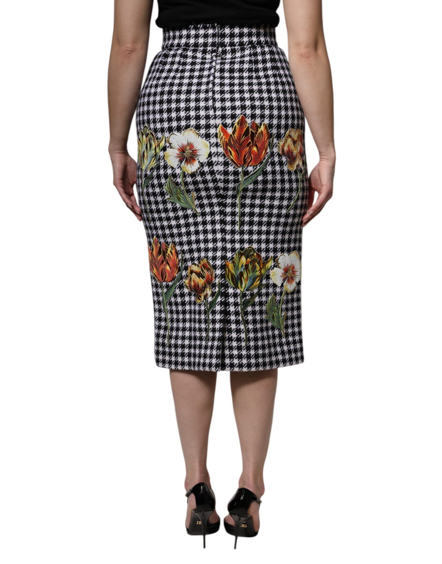 Dolce &amp; Gabbana Bleistiftrock mit mehrfarbigem Blumendruck und hoher Taille