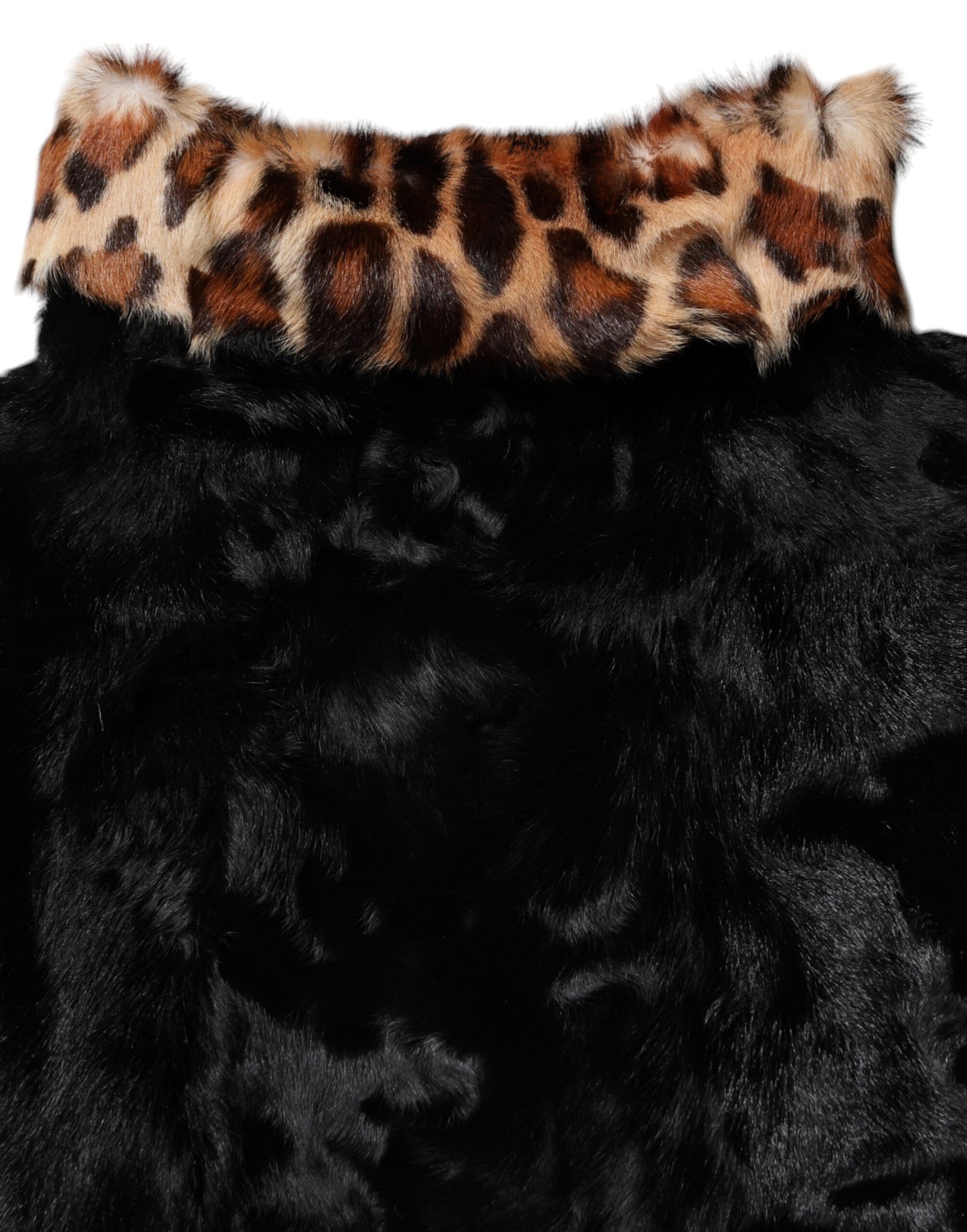 Dolce &amp; Gabbana Schwarze kurze Damenmanteljacke aus Lammfell