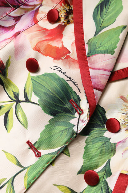 Dolce &amp; Gabbana – Zweireihige Jacke mit mehrfarbigem Blumenmuster