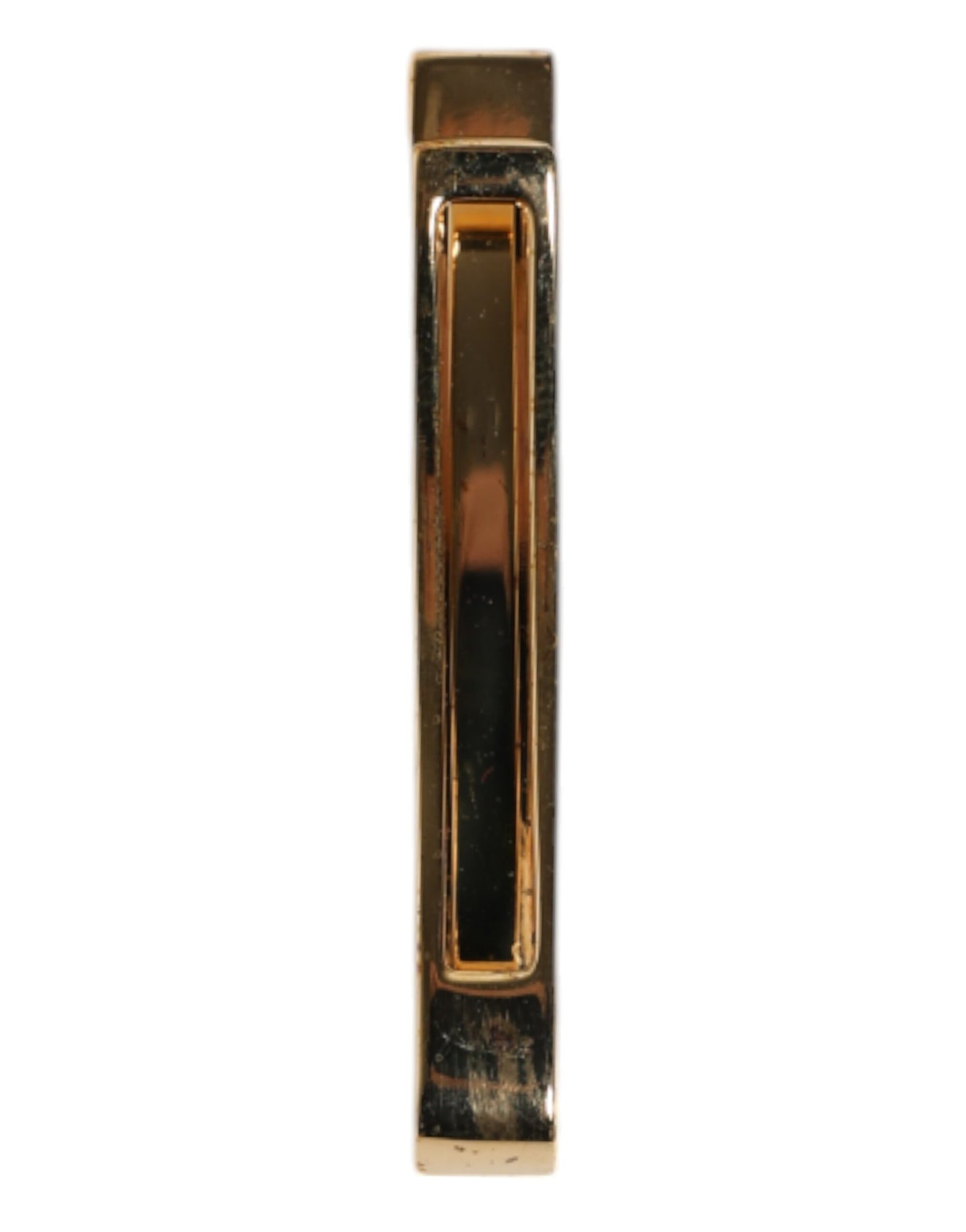 Dolce &amp; Gabbana Gold Tone Brass Crystal Branded Accessory Tie Clip Bar