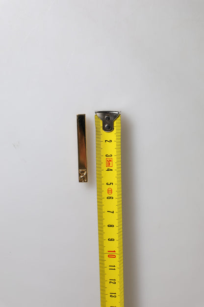 Dolce &amp; Gabbana Gold Tone Brass Crystal Branded Accessory Tie Clip Bar