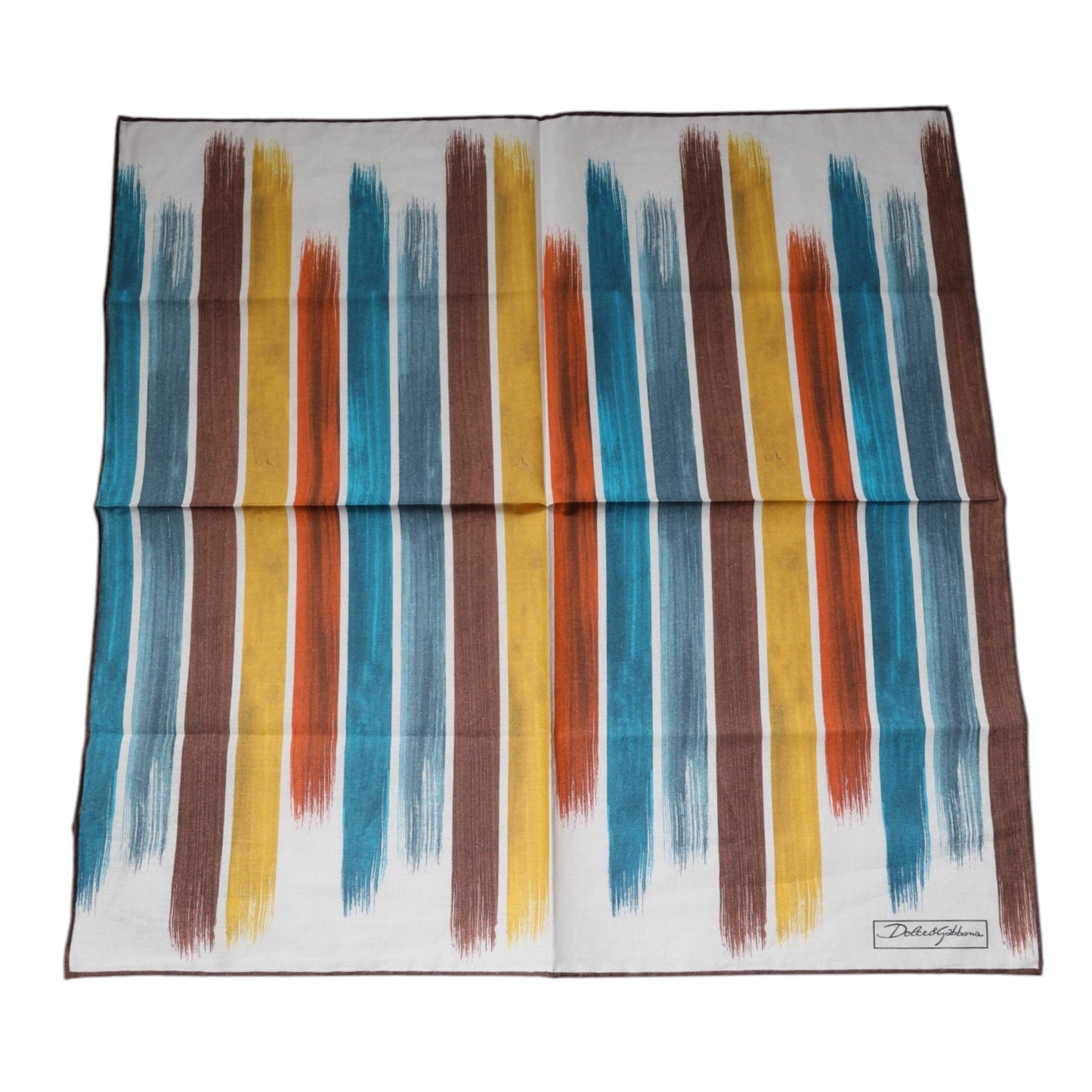Dolce &amp; Gabbana – Quadratischer Foulard aus Baumwolle mit mehrfarbigen Streifen