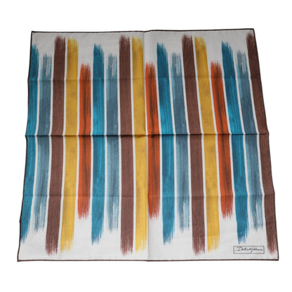 Dolce &amp; Gabbana – Quadratischer Foulard aus Baumwolle mit mehrfarbigen Streifen