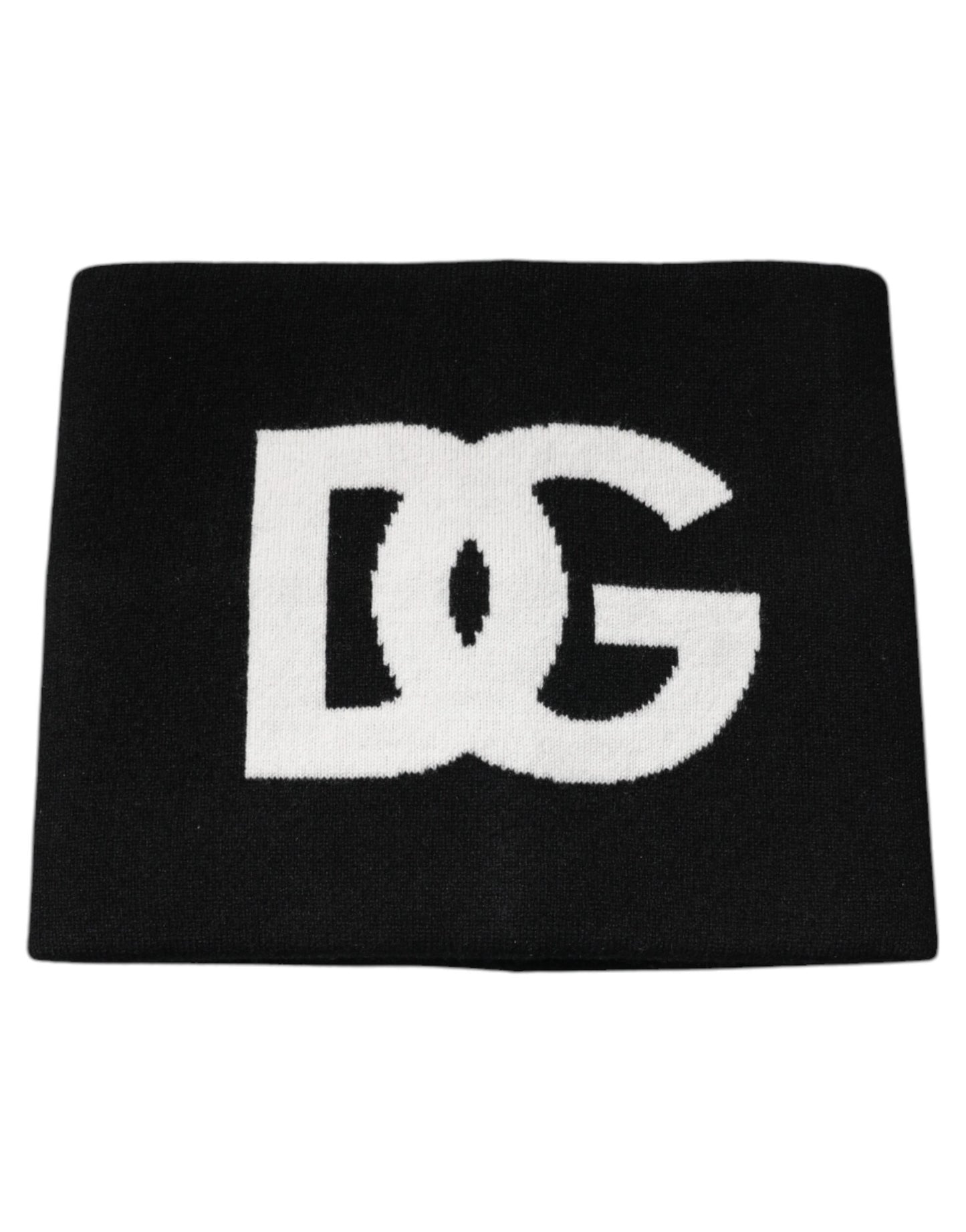 Dolce &amp; Gabbana – Quadratisches Taschentuch aus Kaschmir mit DG-Logo in Schwarz