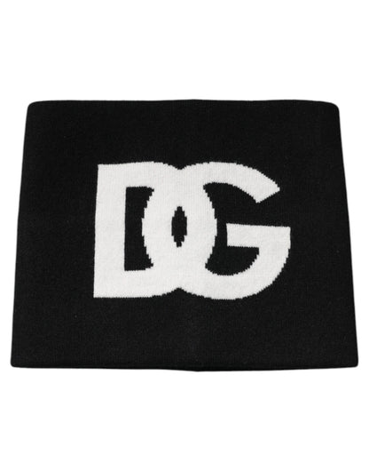 Dolce &amp; Gabbana – Quadratisches Taschentuch aus Kaschmir mit DG-Logo in Schwarz