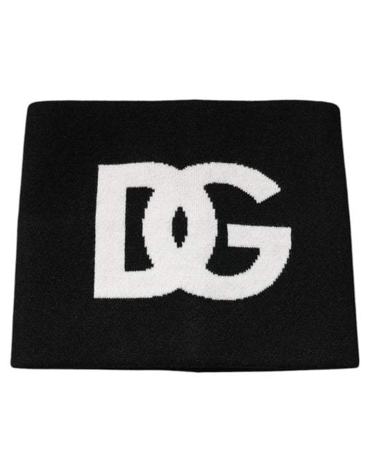 Dolce &amp; Gabbana – Quadratisches Taschentuch aus Kaschmir mit DG-Logo in Schwarz