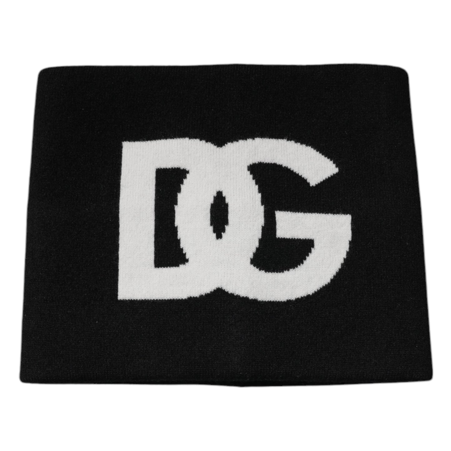 Dolce &amp; Gabbana – Quadratisches Taschentuch aus Kaschmir mit DG-Logo in Schwarz
