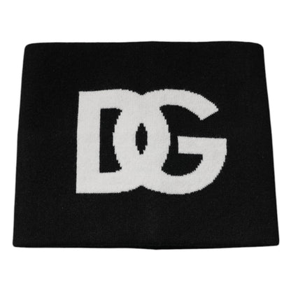 Dolce &amp; Gabbana – Quadratisches Taschentuch aus Kaschmir mit DG-Logo in Schwarz