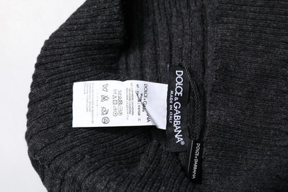 Dolce &amp; Gabbana – Schwarzer, gestrickter Halswärmer-Foulardschal aus Kaschmir