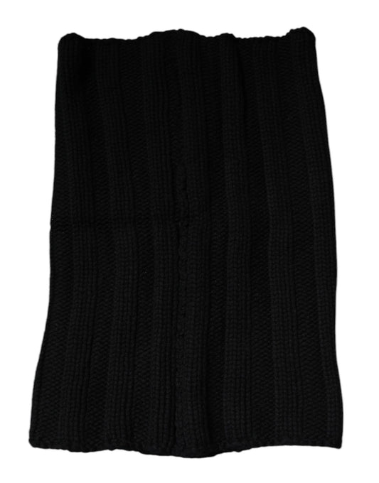 Dolce &amp; Gabbana – Schwarzer, gestrickter Halswärmer-Foulardschal aus Kaschmir