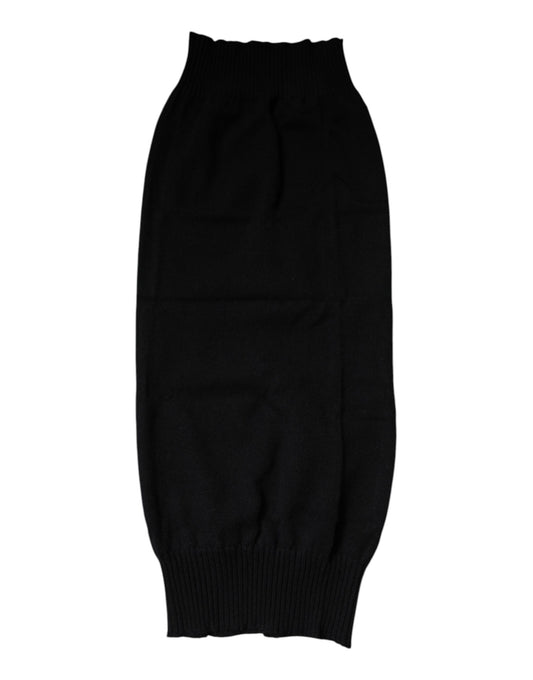 Dolce &amp; Gabbana – Schwarzer, gestrickter Halswärmer-Foulardschal aus Kaschmir