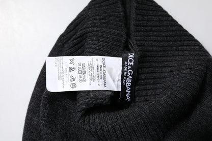 Dolce &amp; Gabbana – Schwarzer, gestrickter Halswärmer-Foulardschal aus Kaschmir