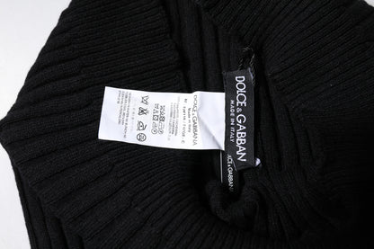 Dolce &amp; Gabbana – Schwarzer, gestrickter Halswärmer-Foulardschal aus Kaschmir