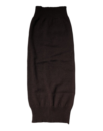 Dolce &amp; Gabbana – Brauner, gestrickter Halswärmer-Foulardschal aus Kaschmir