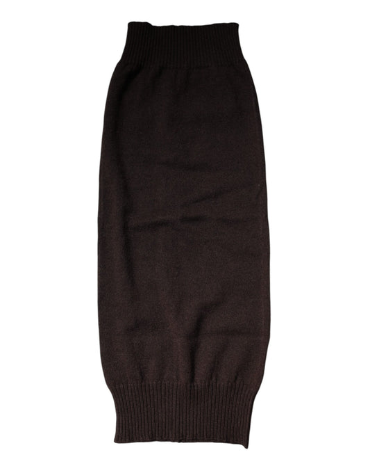 Dolce &amp; Gabbana – Brauner, gestrickter Halswärmer-Foulardschal aus Kaschmir