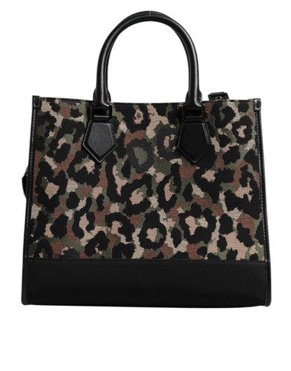 Dolce &amp; Gabbana Multicolor Leopard Shopping Tote Shoulder Bag