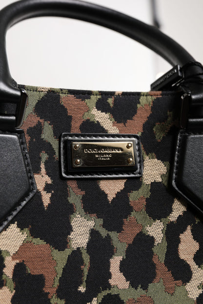 Dolce &amp; Gabbana Multicolor Leopard Shopping Tote Shoulder Bag