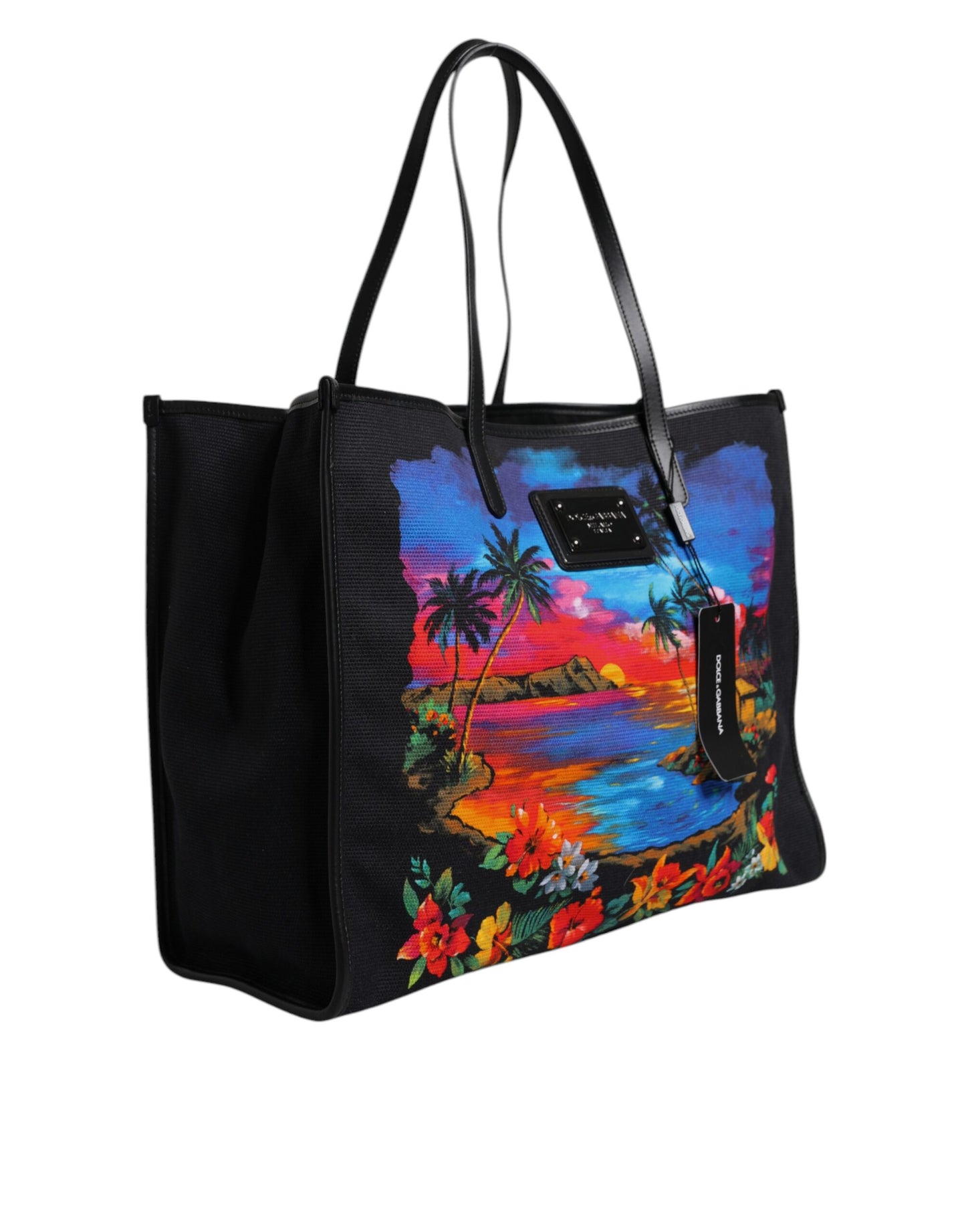 Dolce &amp; Gabbana Multicolor Graphic Printed Top Handle Shopping Tote Bag