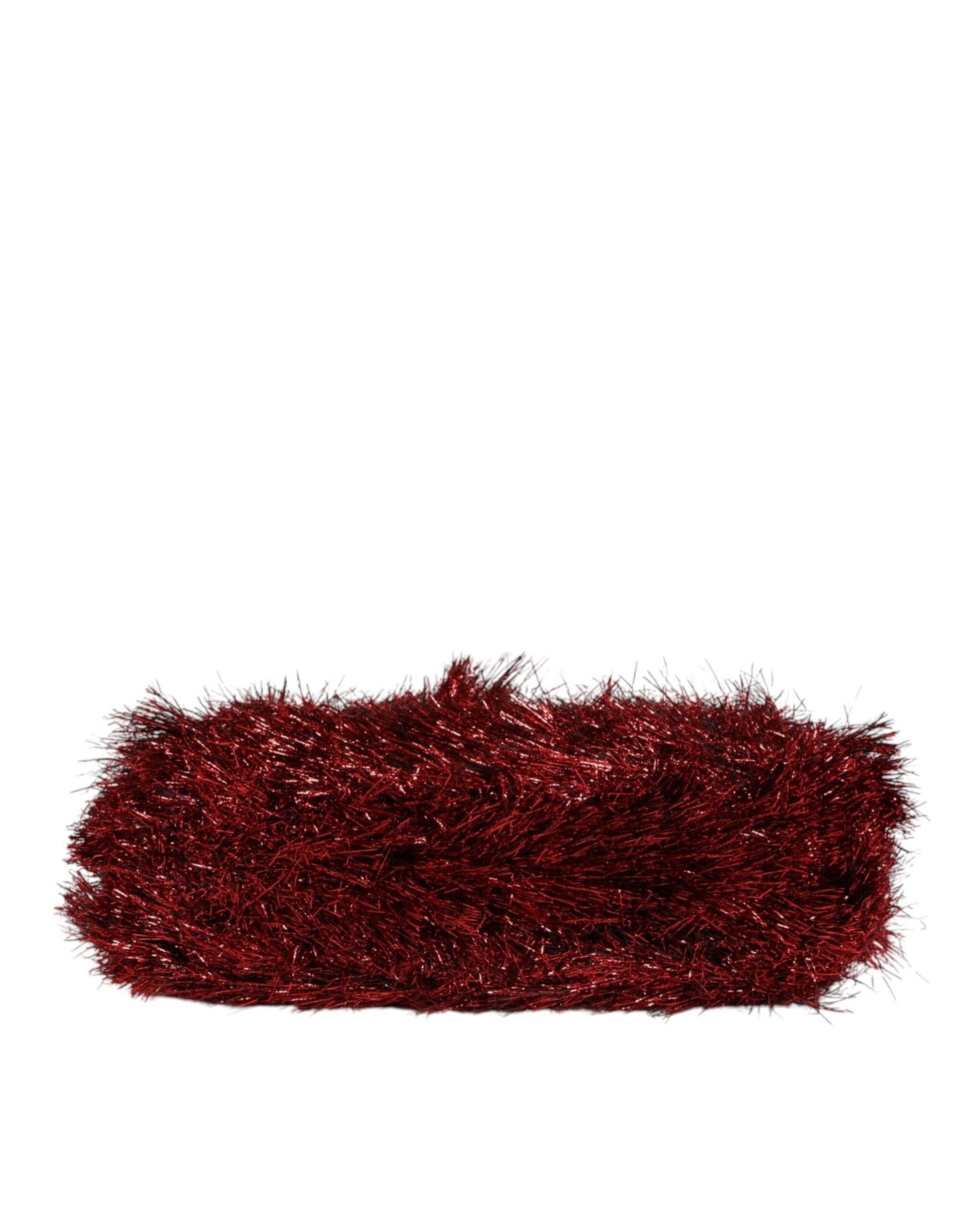 Dolce &amp; Gabbana Red Gold Chain VANDA Tinsel Crystals Evening Clutch Bag