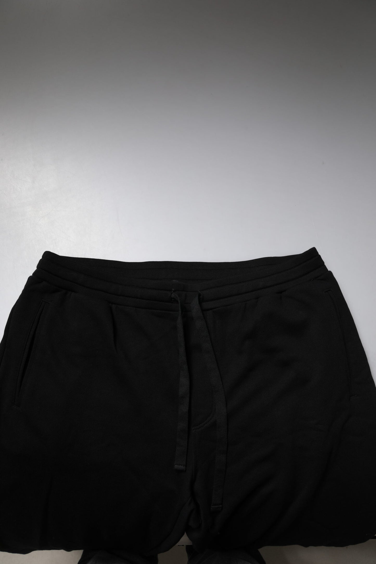 Dolce &amp; Gabbana Black Cotton Crown Logo Jogger Pants