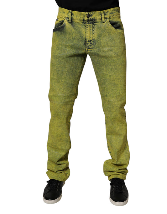 Dolce &amp; Gabbana Gelbe Skinny-Jeans aus Baumwollstretch für Herren