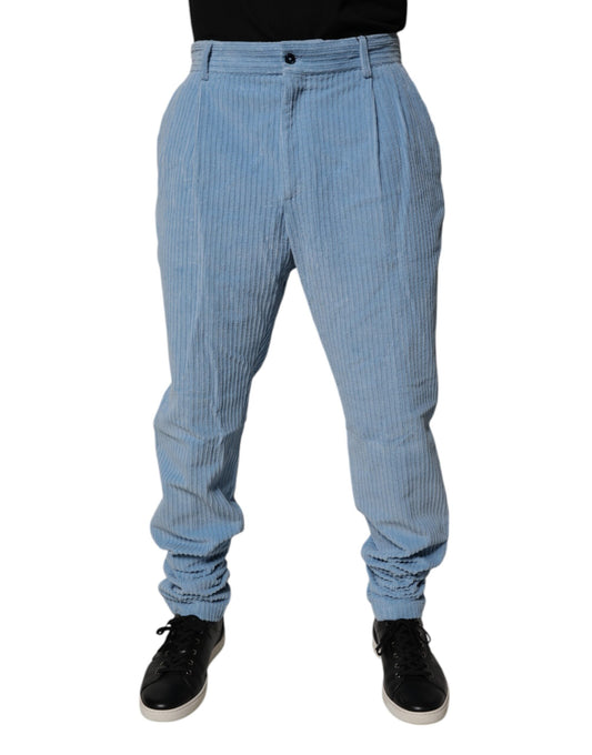 Dolce &amp; Gabbana Hellblaue Skinny-Jeans aus Cord-Baumwolle