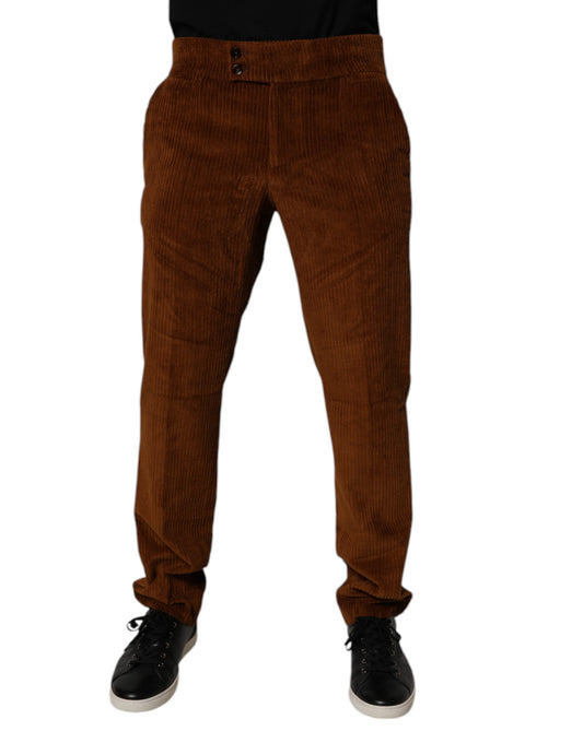 Dolce &amp; Gabbana Dunkelbraune Skinny-Jeans aus Cord-Baumwolle