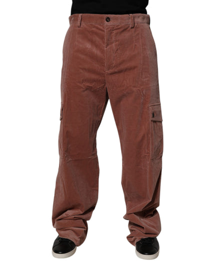 Dolce &amp; Gabbana Brown Corduroy Cotton Cargo Men Denim Jeans