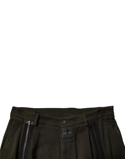 Dolce &amp; Gabbana Dark Brown Cotton Jogger Cargo Pants