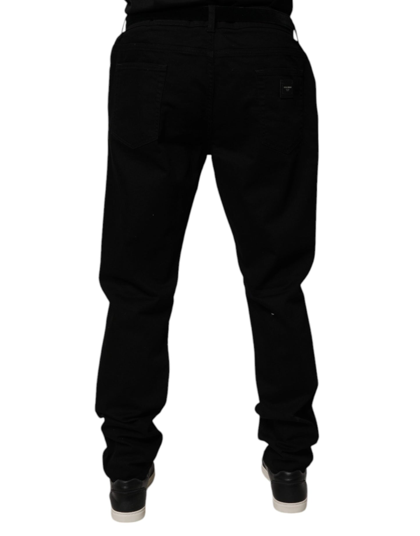 Dolce &amp; Gabbana Black Cotton Stretch Slim Fit Denim Jeans