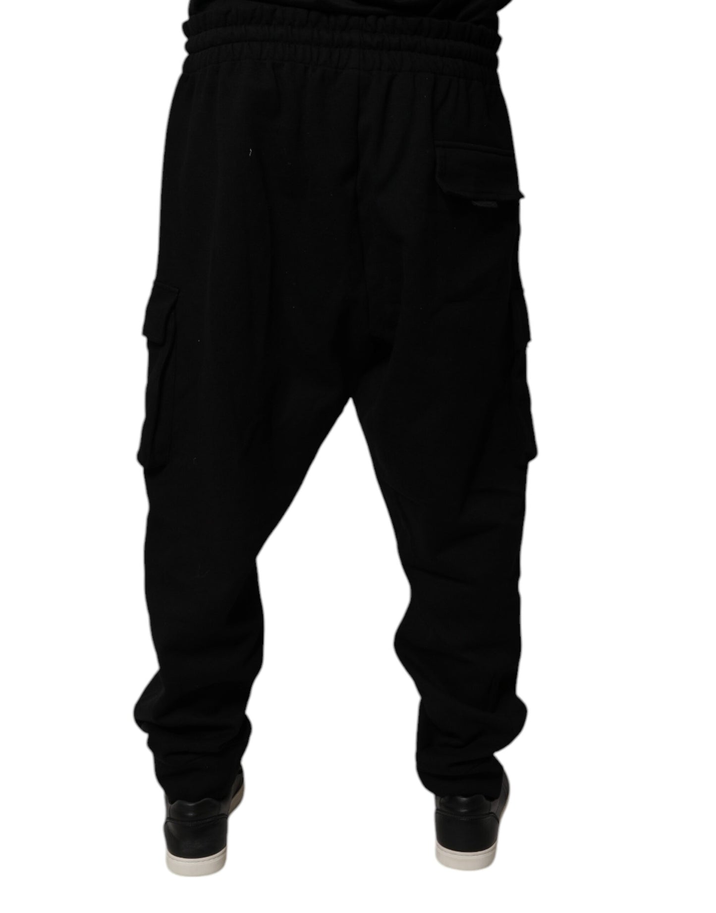 Dolce &amp; Gabbana Black Cotton Jogger Cargo Sweatpants Pants